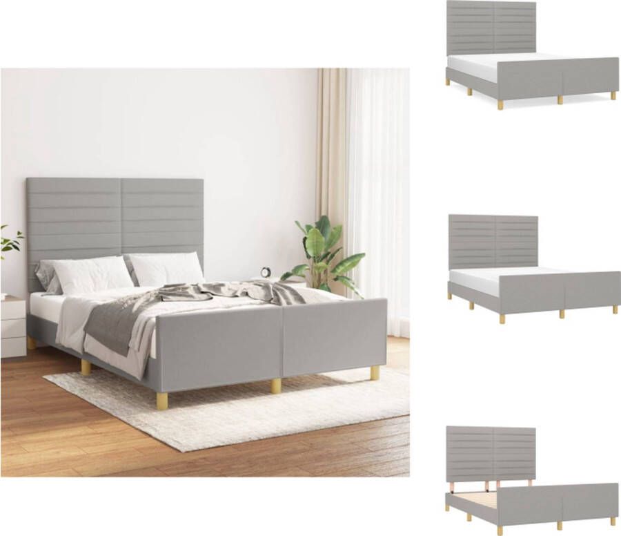 VidaXL Bedframe Lichtgrijs 193x146x118 128 cm Verstelbaar hoofdeinde Multiplex lattenbodem Duurzaam materiaal Bed