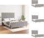 VidaXL Bedframe Lichtgrijs 203 x 146 x 118 128 cm Stof Verstelbaar hoofdeinde Bed - Thumbnail 2