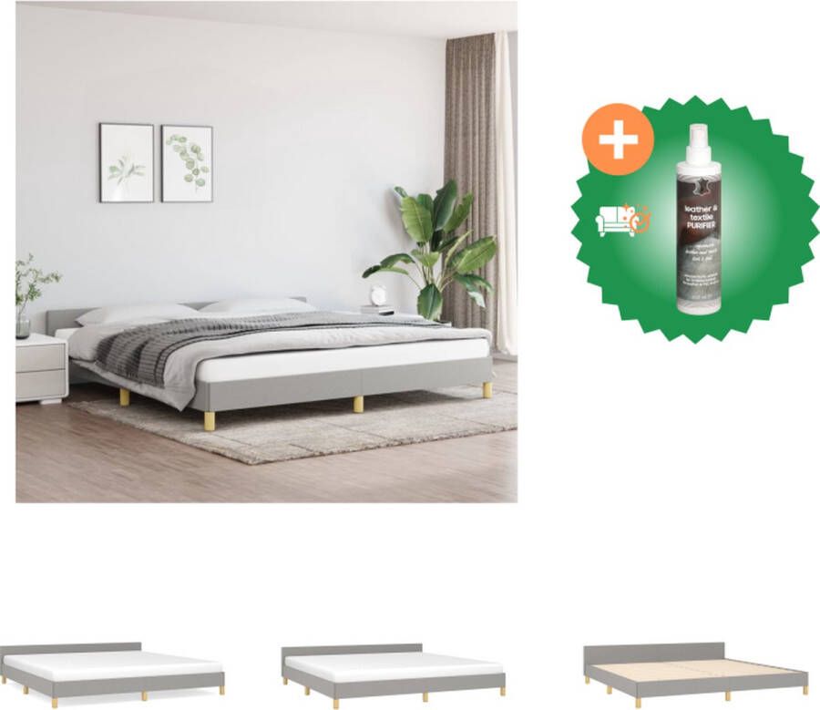 VidaXL Bedframe Lichtgrijs 203 x 206 x 118 128 cm Geschikte matras 200 x 200 cm Verstelbaar hoofdbord Ondersteunende poten Multiplex lattenbodem Comfortabele rugondersteuning Montagehandleiding inbegrepen Bed Inclusief Reiniger