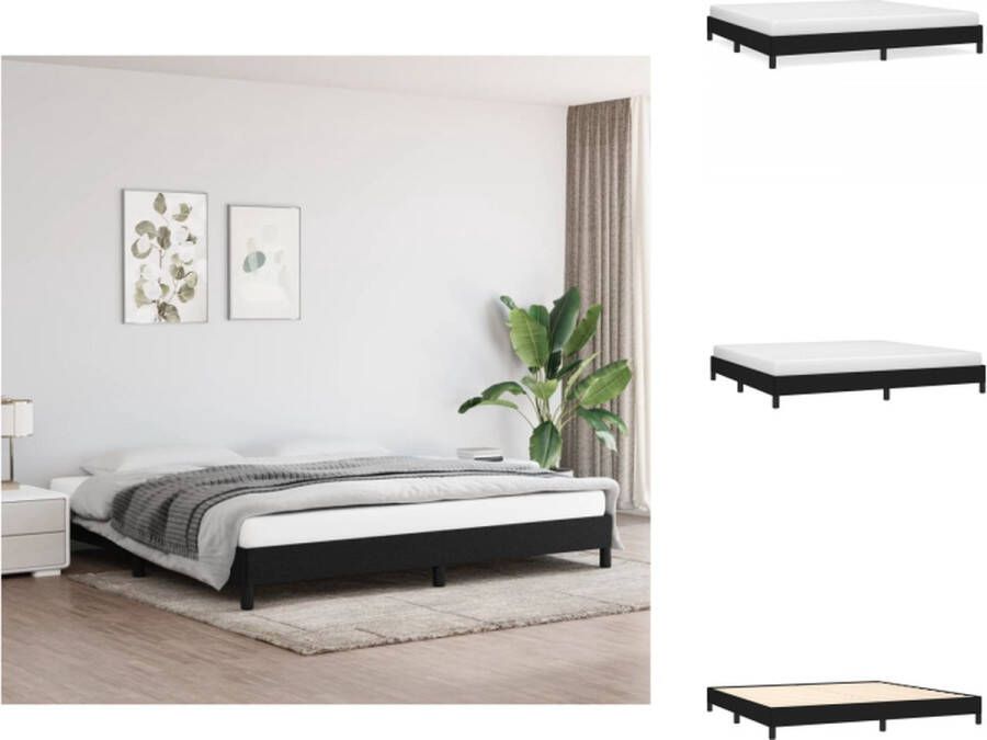 VidaXL Bedframe Luxe Bedframe 203 x 203 x 25 cm Zwart Bed