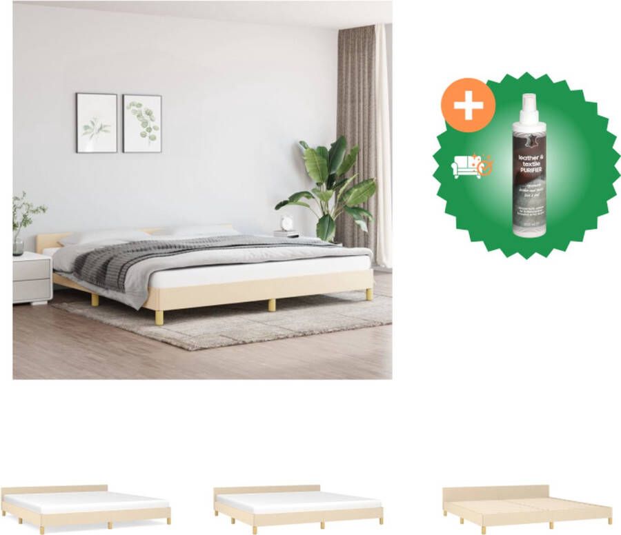 VidaXL Bedframe Multiplex 203 x 206 x 118 128 cm Verstelbaar hoofd- en voeteneind Crème Bed Inclusief Reiniger