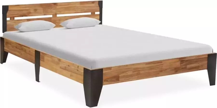 VidaXL Bedframe massief acaciahout geborstelde afwerking 120x200 cm