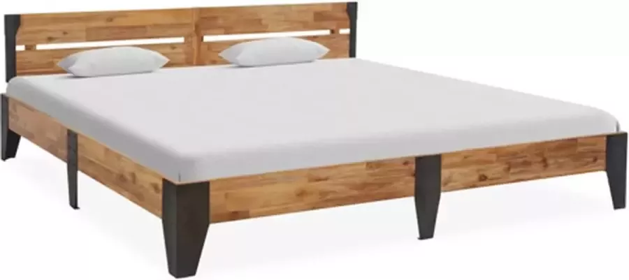 VidaXL Bedframe massief acaciahout geborstelde afwerking 180x200 cm