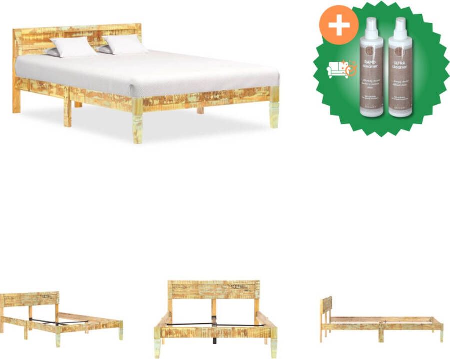 VidaXL Bedframe massief gerecycled hout 120x200 cm Bed Inclusief Onderhoudsset