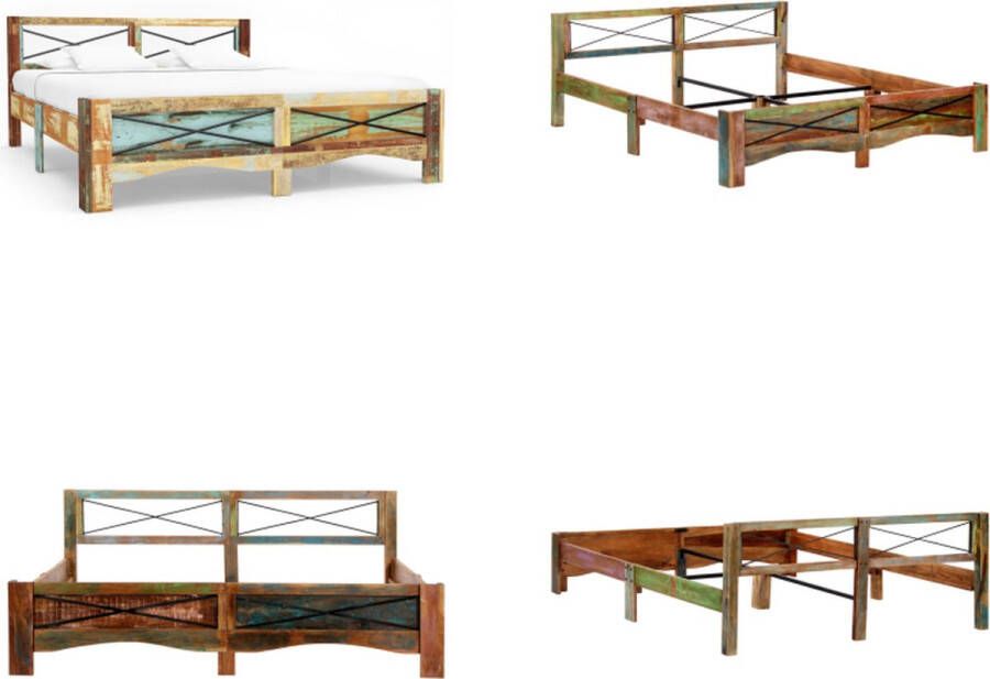 VidaXL Bedframe massief gerecycled hout 180x200 cm Bedframe Bedframes Bed Frame Bed Frames