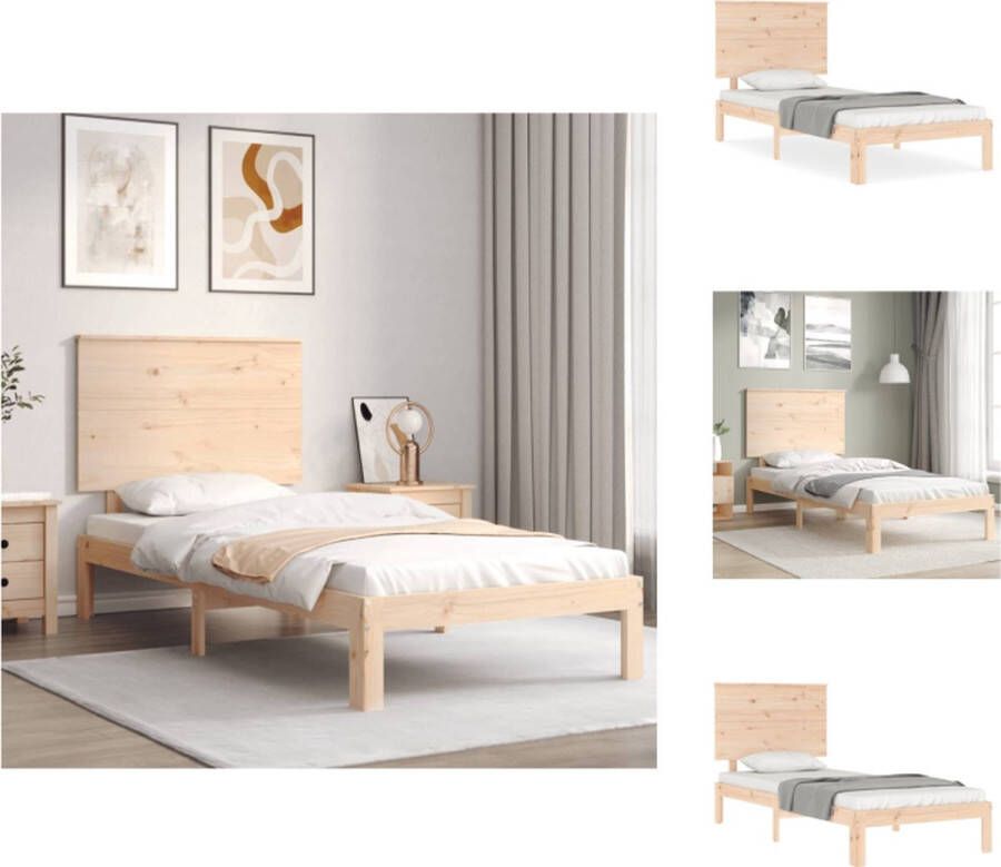 vidaXL Bedframe Massief grenen 193.5 x 93.5 cm Multiplex lattenbodem Bed