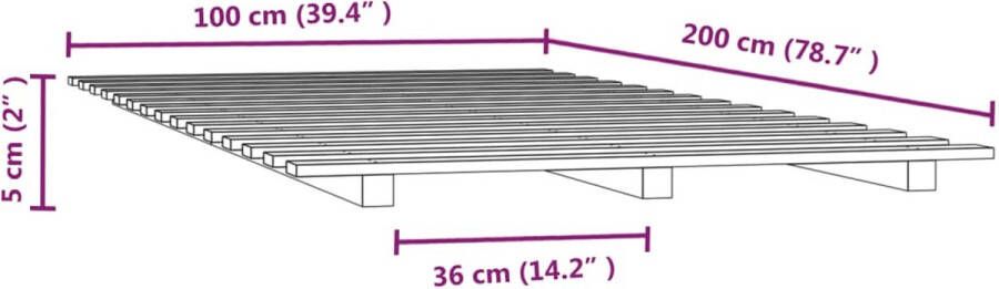 VidaXL -Bedframe-massief-grenenhout-100x200-cm - Foto 2