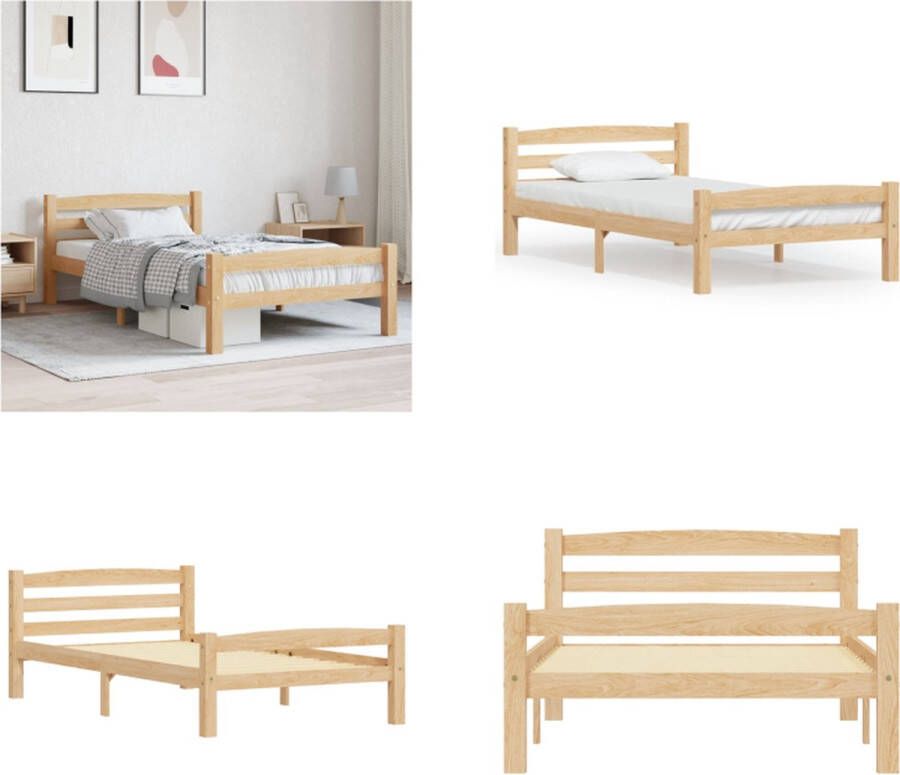 vidaXL Bedframe massief grenenhout 100x200 cm Bedframe Bed Frame Bed Frames