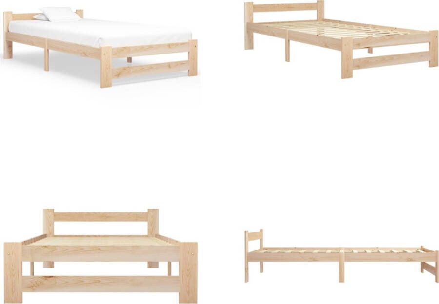 vidaXL Bedframe massief grenenhout 100x200 cm Bedframe Bed Frame Bed Frames