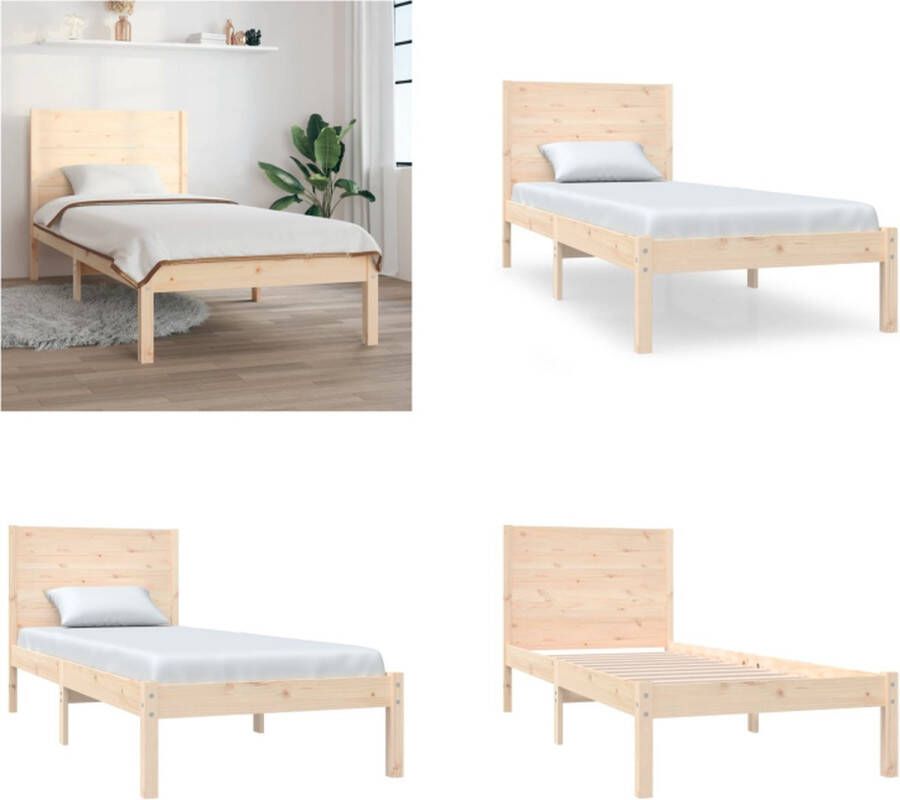 VidaXL Bedframe zonder matras massief grenenhout 100x200 cm Bedframe Bedframes Eenpersoonsbed Bed - Foto 3