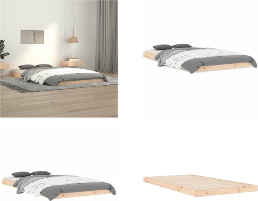 VidaXL Bedframe massief grenenhout 100x200 cm Bedframe Bedframes Eenpersoonsbed Bed - Foto 2