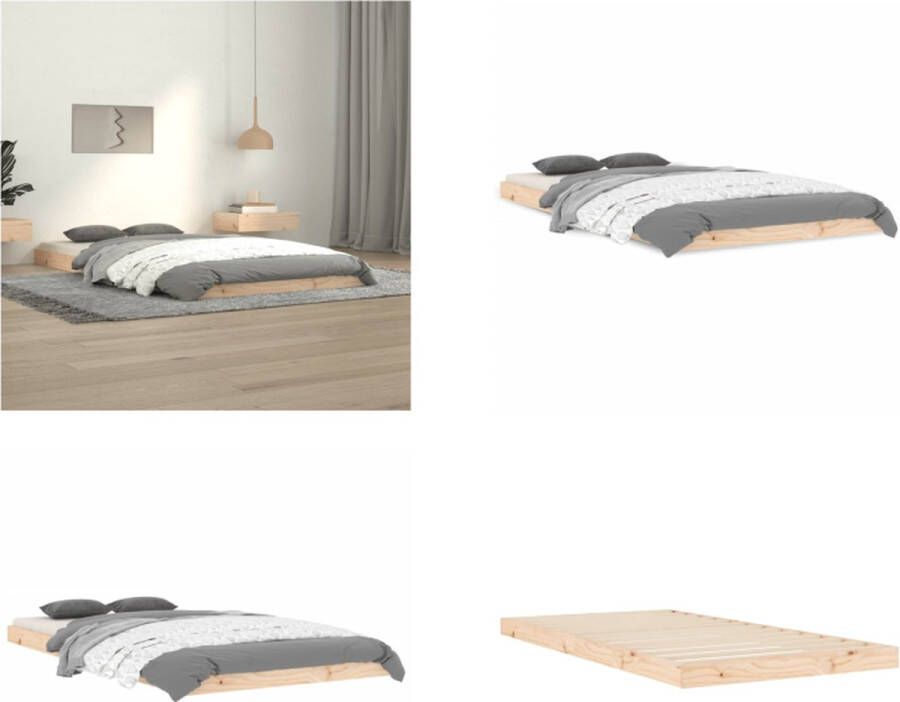 VidaXL Bedframe massief grenenhout 100x200 cm Bedframe Bedframes Eenpersoonsbed Bed