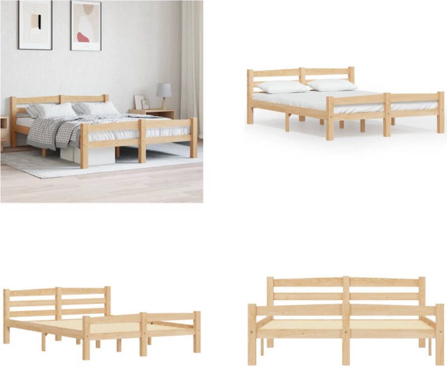 vidaXL Bedframe massief grenenhout 120x200 cm Bedframe Bed Frame Bed Frames