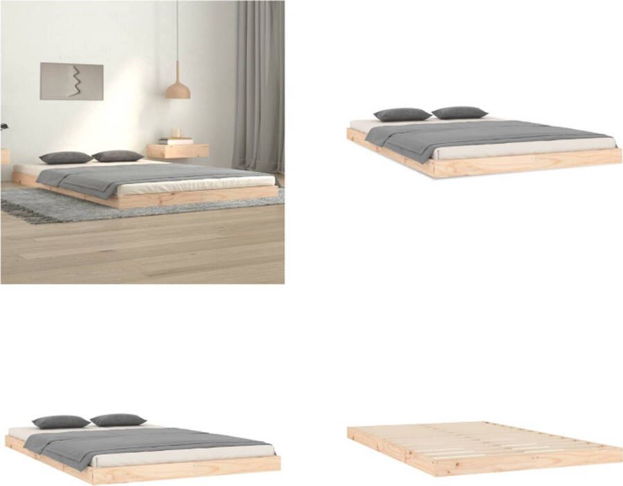 VidaXL Bedframe massief grenenhout 120x200 cm Bedframe Bedframes Ledikant Ledikanten - Foto 2