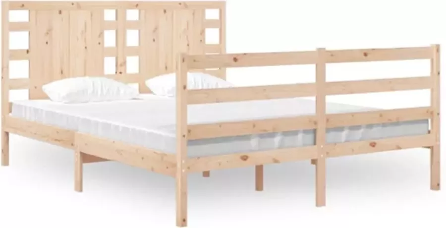 VIDAXL Bedframe zonder matras massief grenenhout 135x190 cm - Foto 4