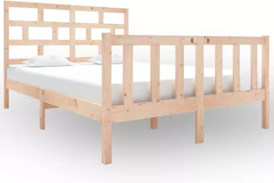 VidaXL Bedframe massief grenenhout 135x190 cm 4FT6 Double - Foto 2