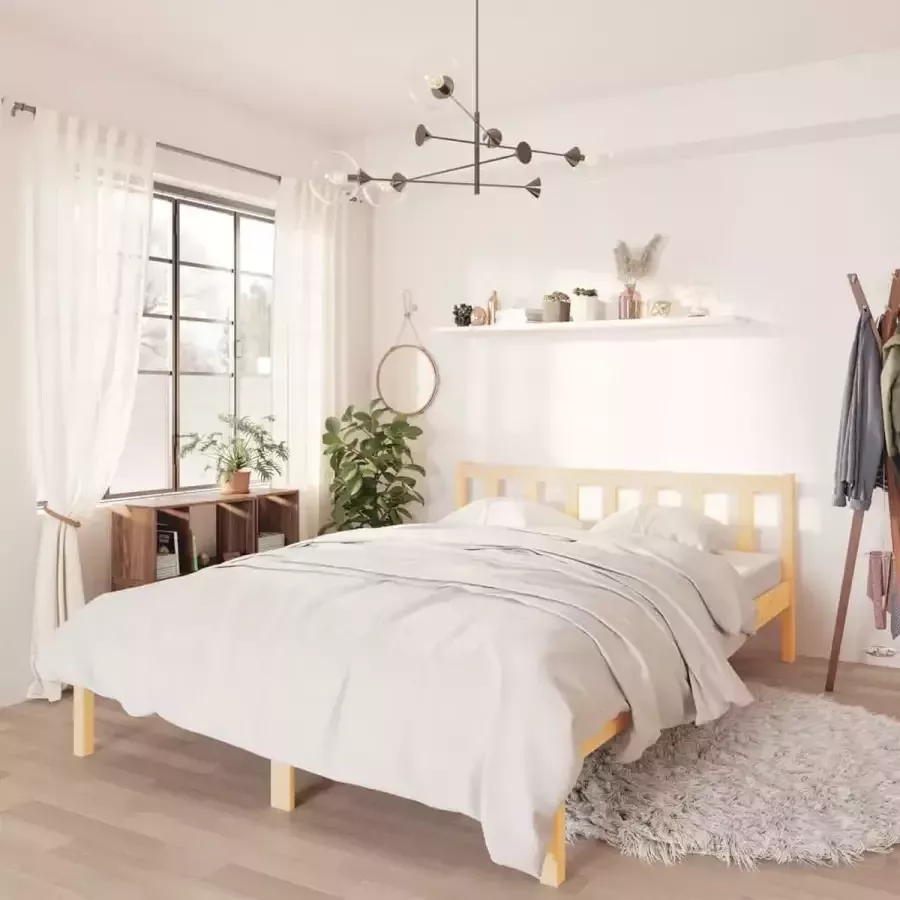 VidaXL Bedframe massief grenenhout 135x190 cm 4FT6 Double - Foto 1