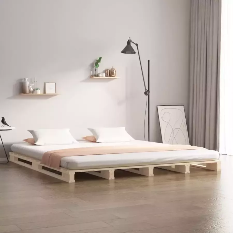 VidaXL -Palletbed-massief-grenenhout-135x190-cm-4FT6-Double