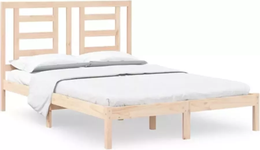 VIDAXL Bedframe zonder matras massief grenenhout 140x190 cm - Foto 2