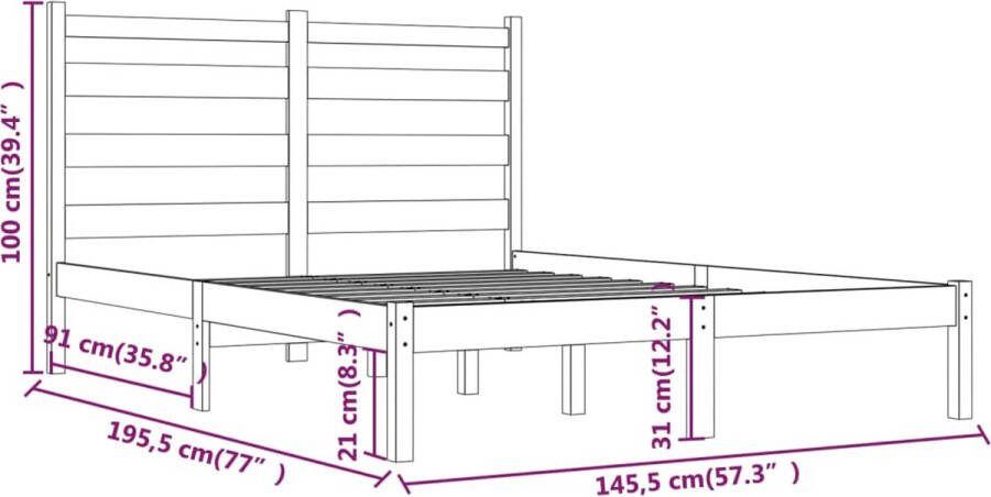 VidaXL -Bedframe-massief-grenenhout-140x190-cm - Foto 2