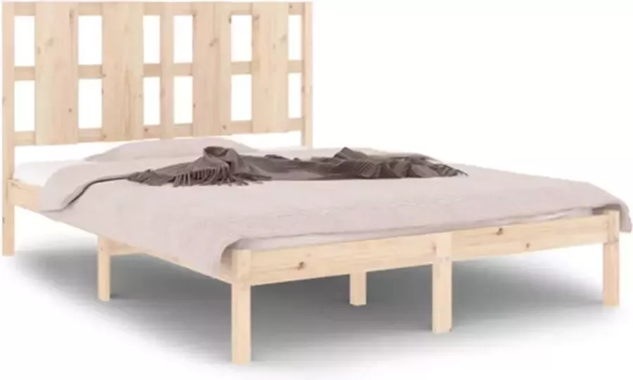 VIDAXL Bedframe zonder matras massief grenenhout 140x190 cm - Foto 3