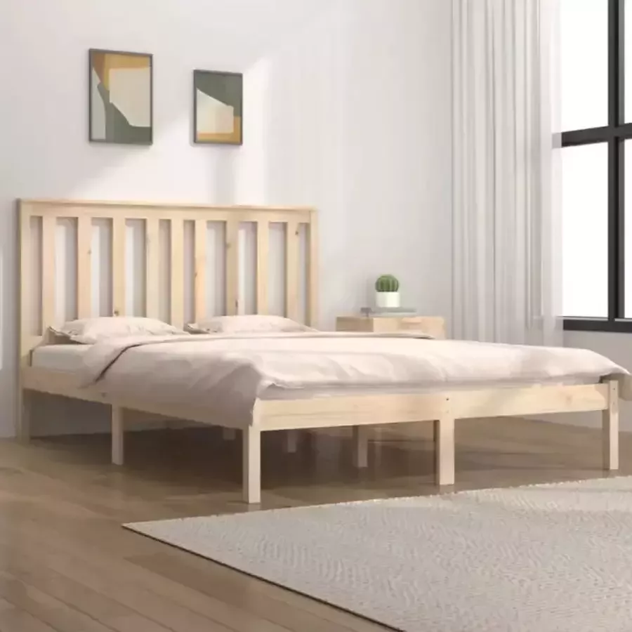 VidaXL -Bedframe-massief-grenenhout-140x190-cm