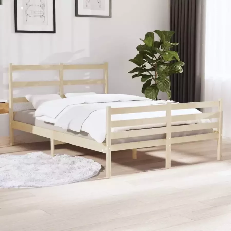 VidaXL -Bedframe-massief-grenenhout-140x190-cm