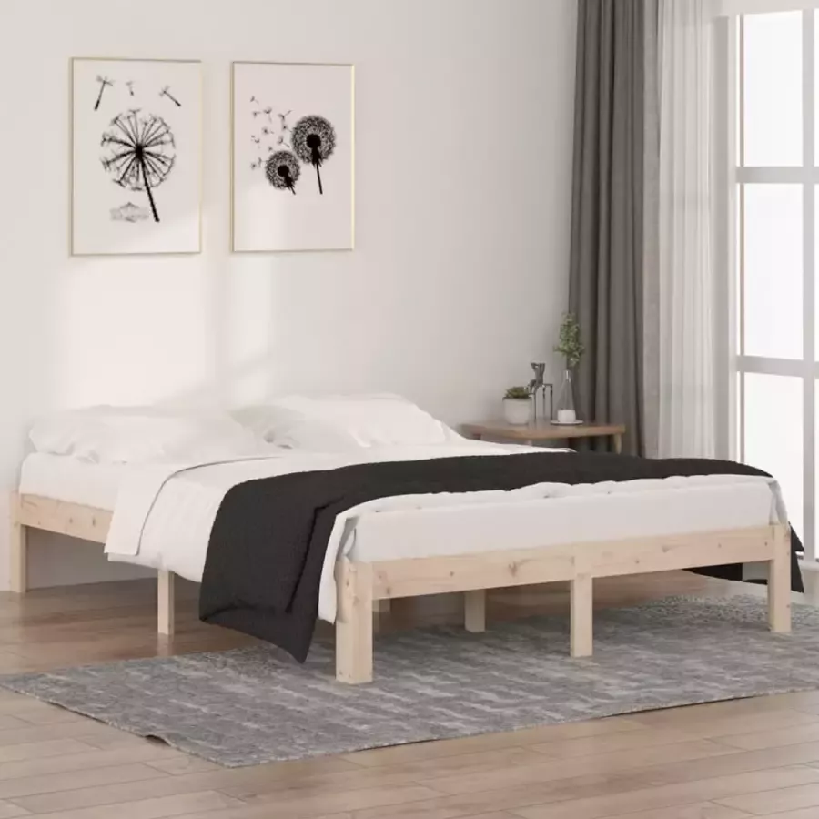 VidaXL -Bedframe-massief-grenenhout-140x190-cm