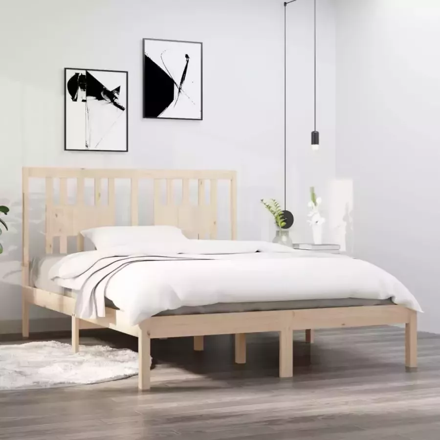 VidaXL -Bedframe-massief-grenenhout-140x190-cm