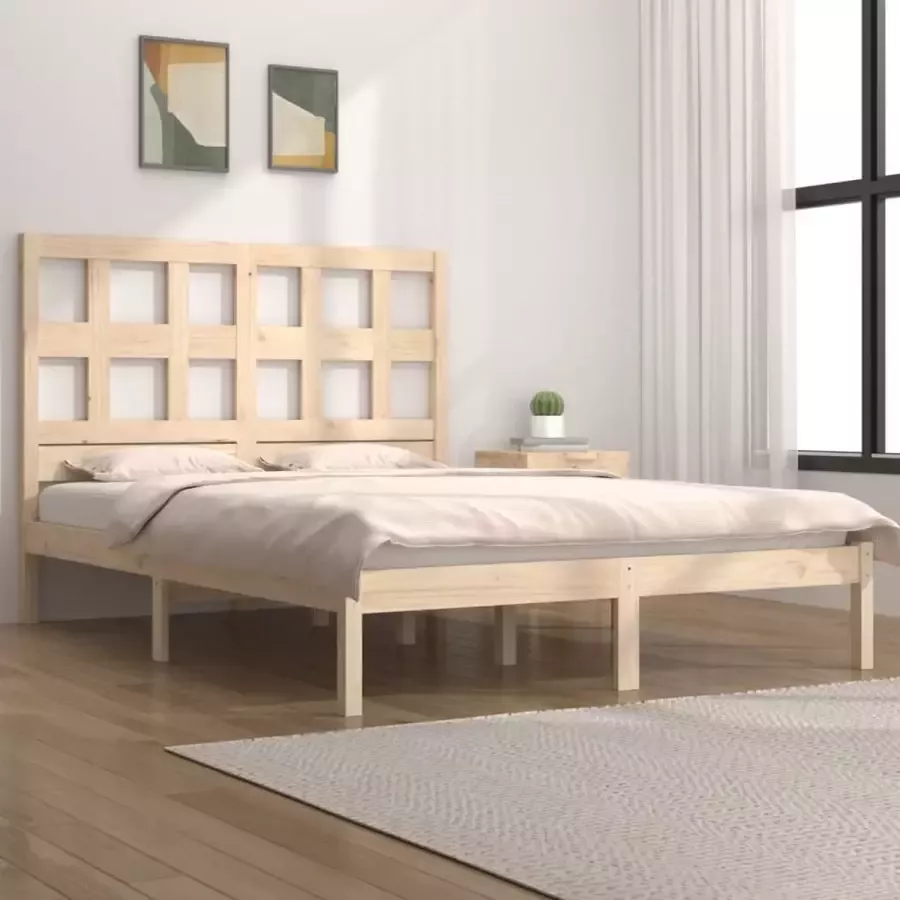 VidaXL -Bedframe-massief-grenenhout-140x190-cm