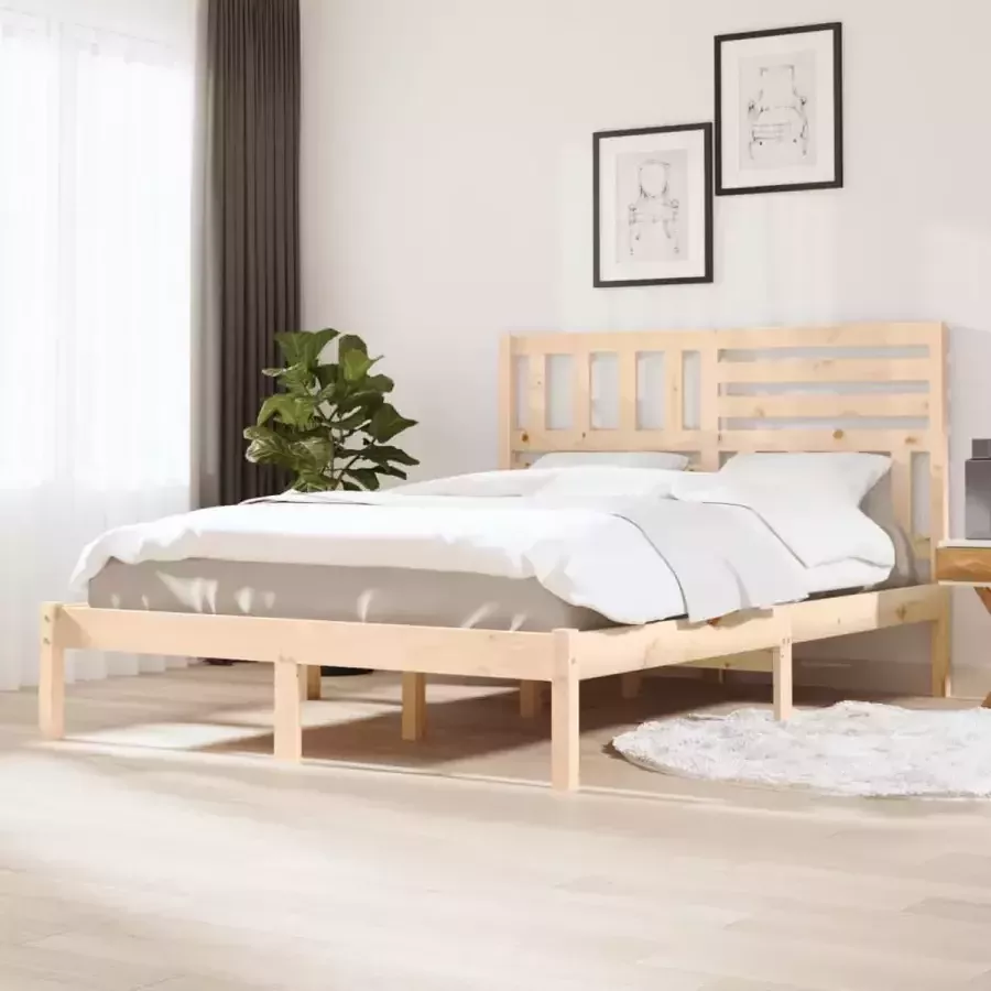 VidaXL -Bedframe-massief-grenenhout-140x190-cm