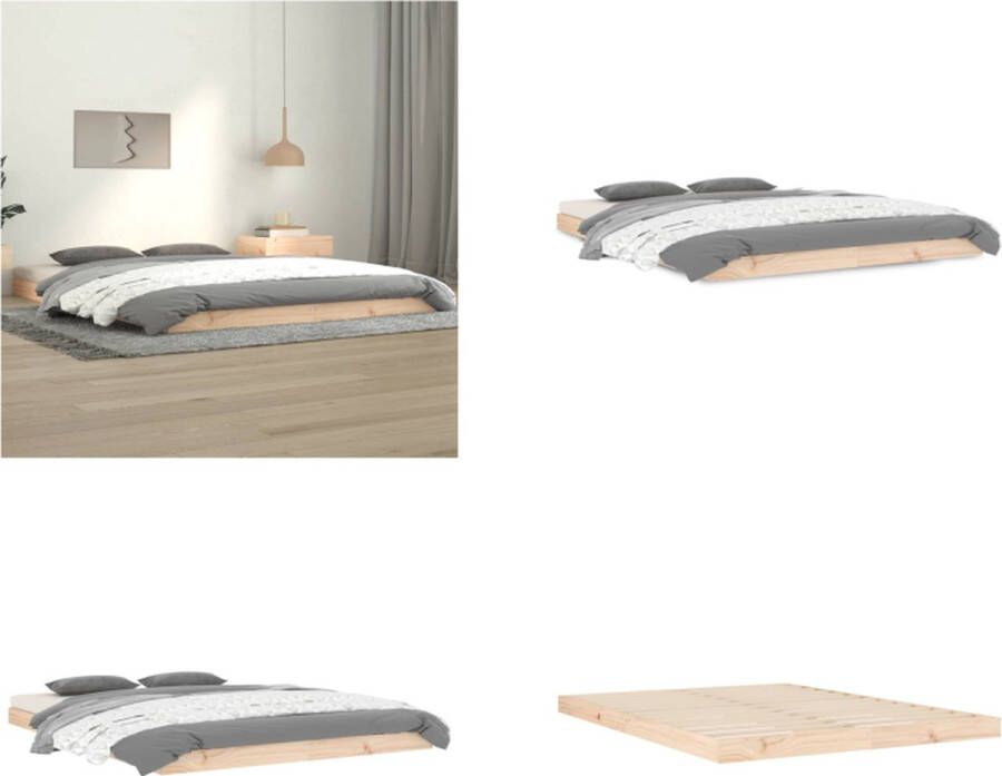 VidaXL Bedframe massief grenenhout 140x190 cm Bedframe Bedframes Ledikant Ledikanten