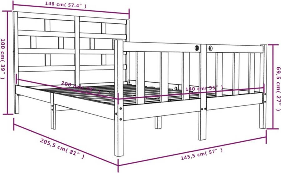 VidaXL -Bedframe-massief-grenenhout-140x200-cm - Foto 2