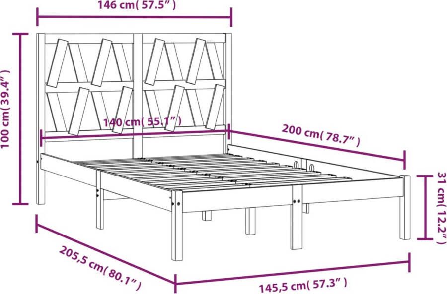 VidaXL -Bedframe-massief-grenenhout-140x200-cm - Foto 2
