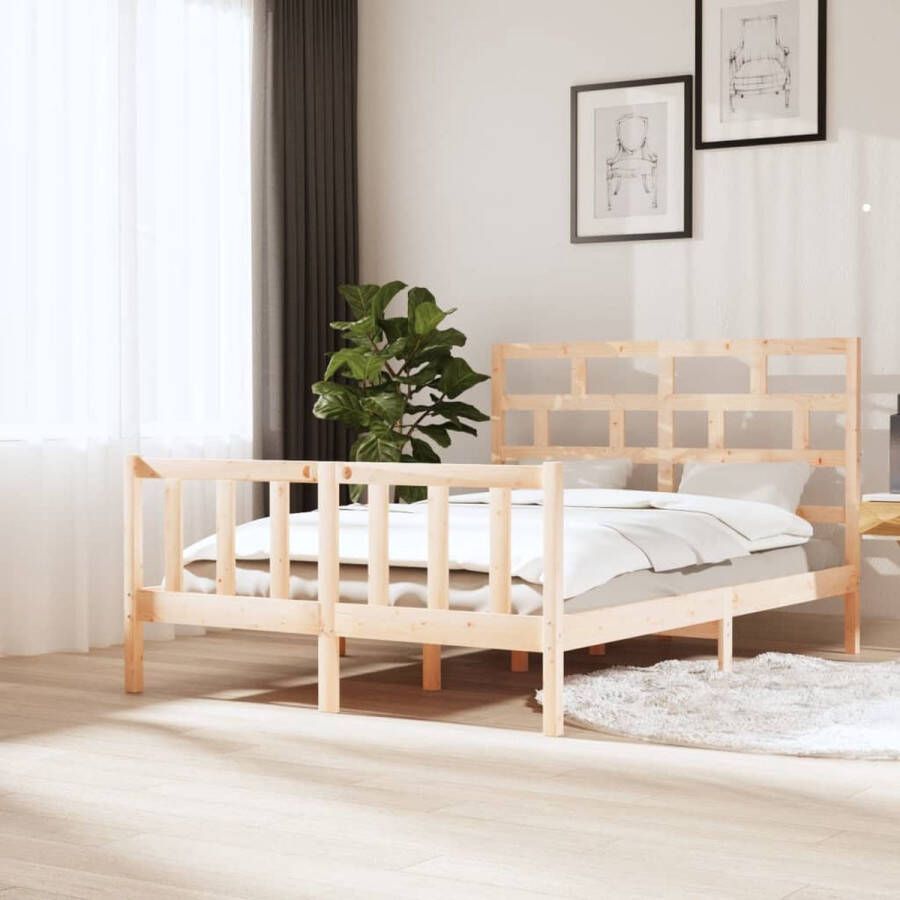 VidaXL -Bedframe-massief-grenenhout-140x200-cm