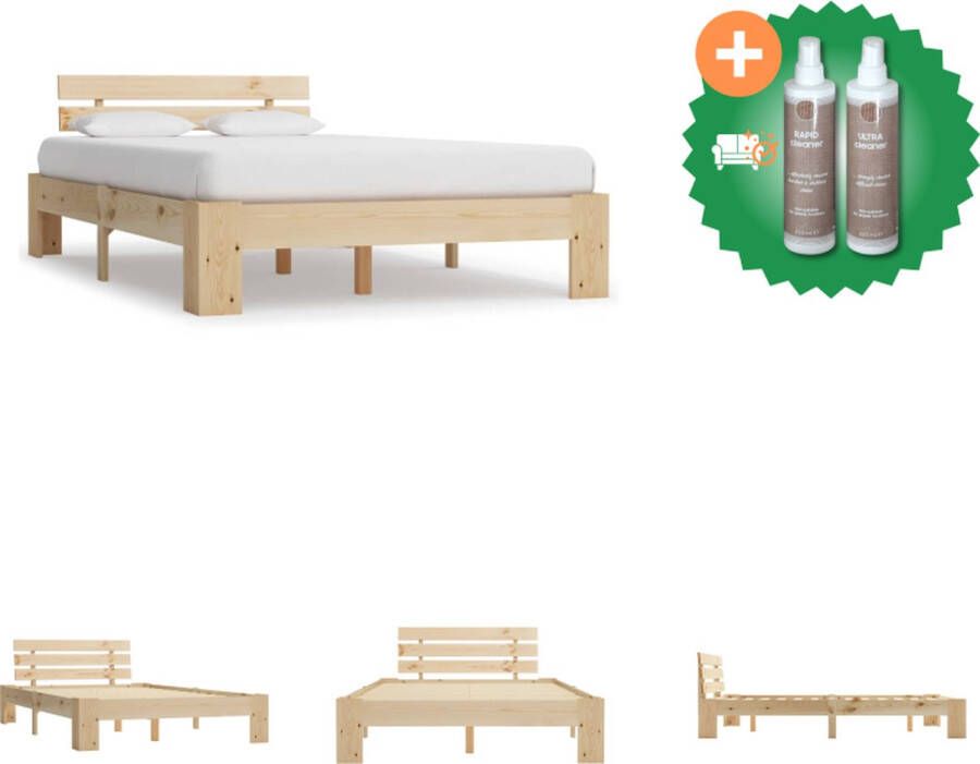 VidaXL Bedframe massief grenenhout 140x200 cm Bed Inclusief Onderhoudsset - Foto 2