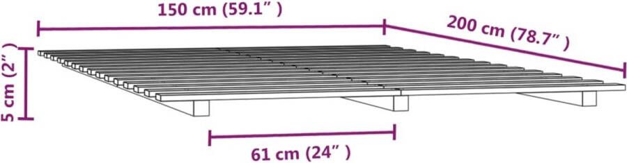 VidaXL -Bedframe-massief-grenenhout-150x200-cm - Foto 2