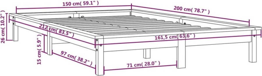 VidaXL -Bedframe-massief-grenenhout-150x200-cm-5FT-King-Size - Foto 10