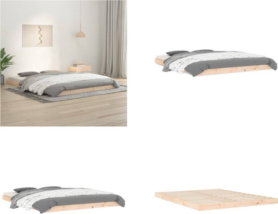 VidaXL Bedframe massief grenenhout 150x200 cm 5FT King Size Bedframe Bedframes Ledikant Ledikanten