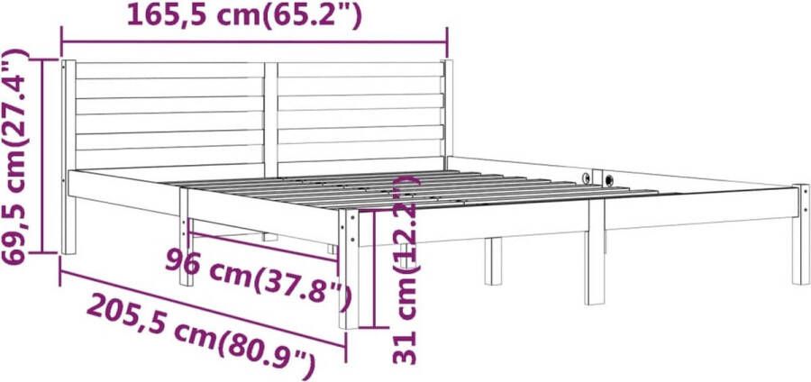 VidaXL -Bedframe-massief-grenenhout-160x200-cm - Foto 2