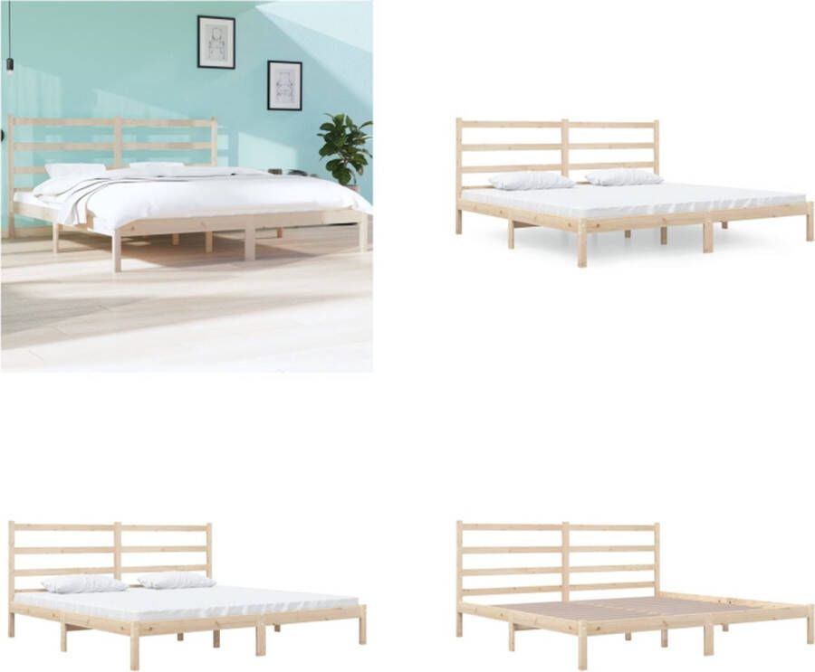 VidaXL Bedframe massief grenenhout 180x200 cm 6FT Super King Bedframe Bedframes Tweepersoonsbed Bed