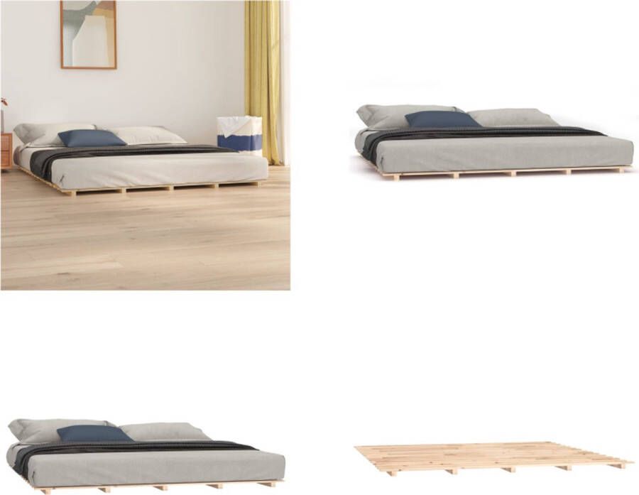 VidaXL Bedframe massief grenenhout 180x200 cm Bedframe Bedframes Bed Bedbodem