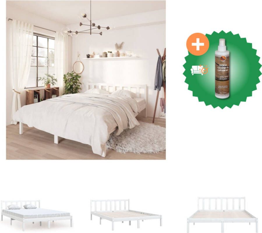 VidaXL Houten Bedframe Moderne Slaapkamer 195.5 x 140.5 x 69.5 cm Hoogwaardig Massief Grenenhout Bed Inclusief Houtreiniger en verfrisser - Foto 2