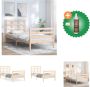 VidaXL Bedframe Massief grenenhout 195.5 x 95.5 x 100 cm Multiplex lattenbodem Bed Inclusief Houtreiniger en verfrisser - Thumbnail 2