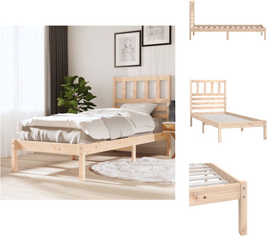 VidaXL Bedframe Massief Grenenhout 195.5 x 96 x 100 cm Onbehandeld Voor 90 x 190 cm Matras Bed - Foto 2