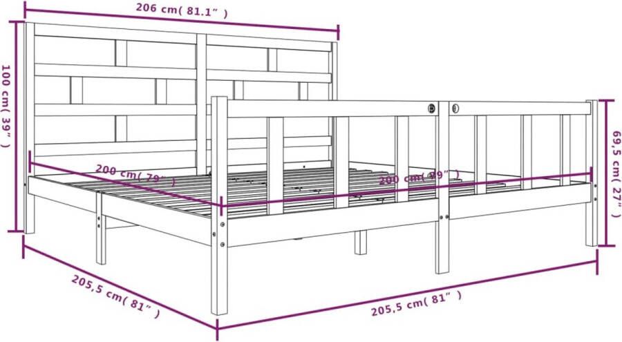 VidaXL -Bedframe-massief-grenenhout-200x200-cm - Foto 2