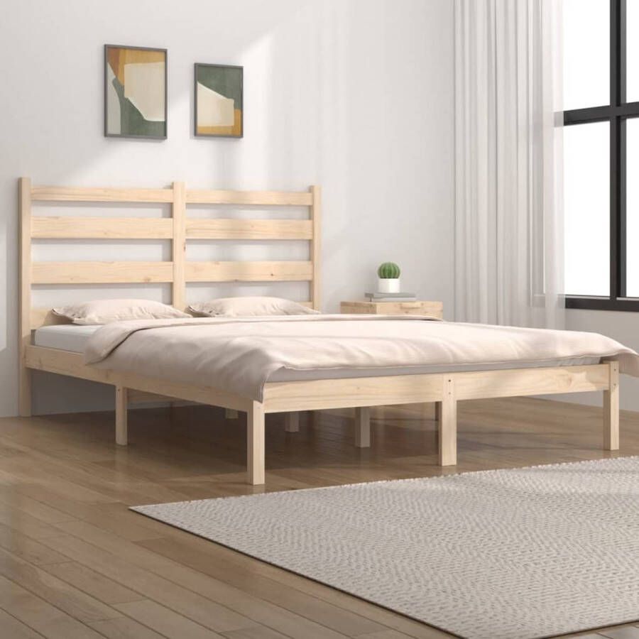 VidaXL -Bedframe-massief-grenenhout-200x200-cm