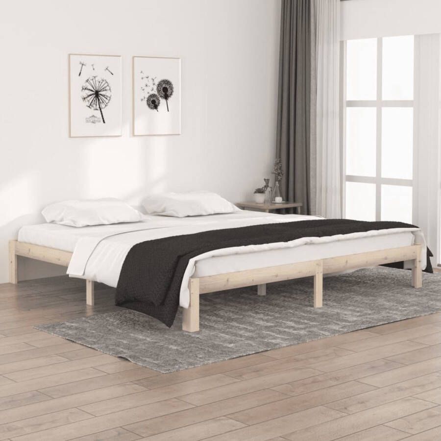 VidaXL -Bedframe-massief-grenenhout-200x200-cm