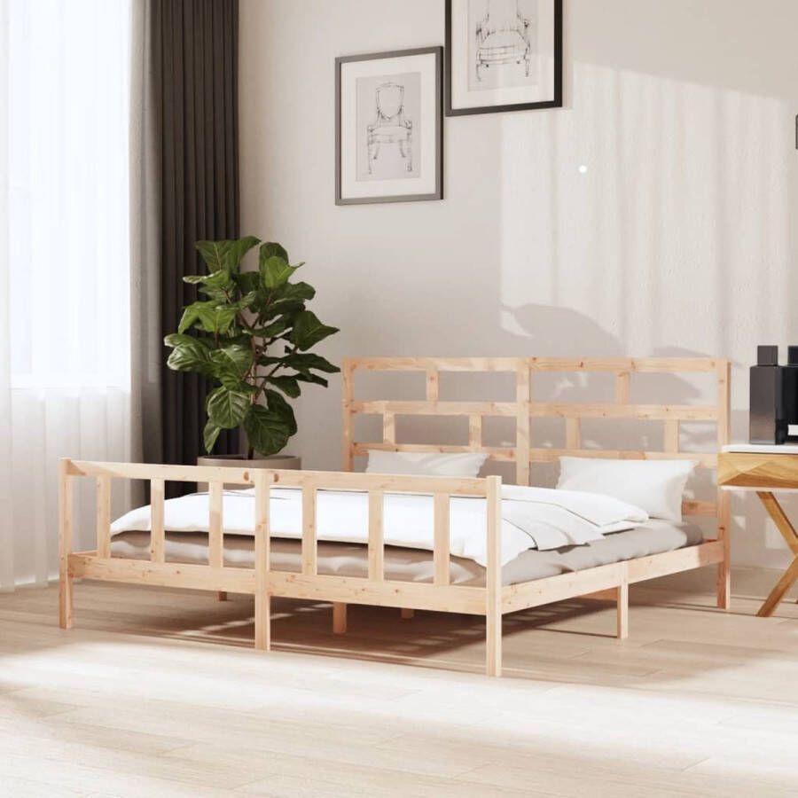 VidaXL -Bedframe-massief-grenenhout-200x200-cm