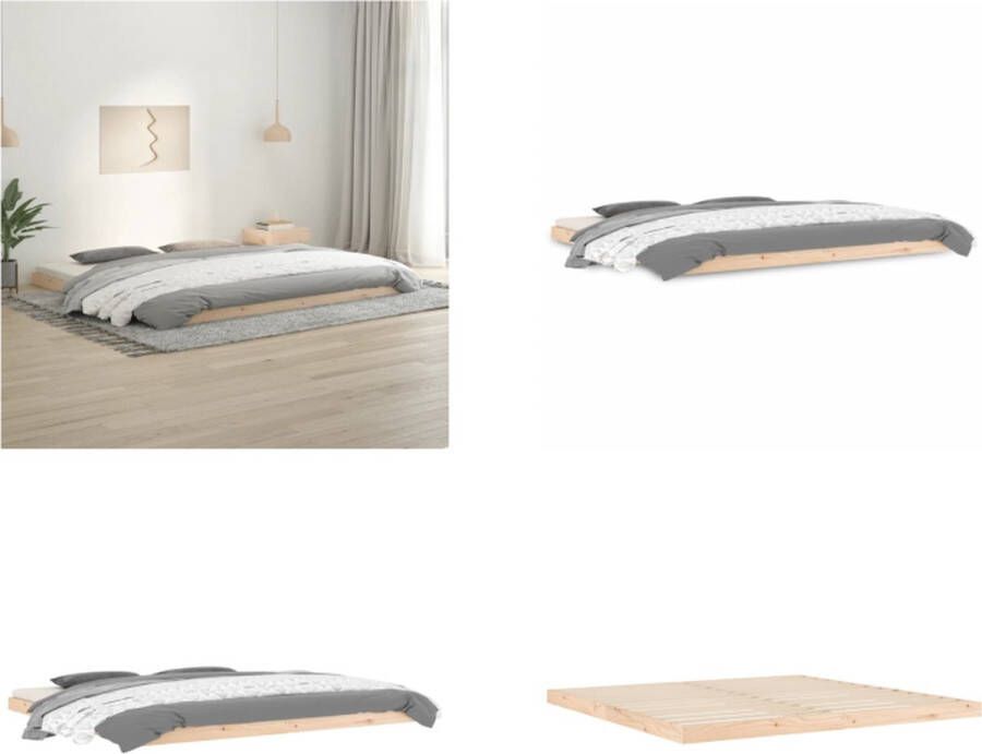 VidaXL Bedframe massief grenenhout 200x200 cm Bedframe Bedframes Ledikant Ledikanten